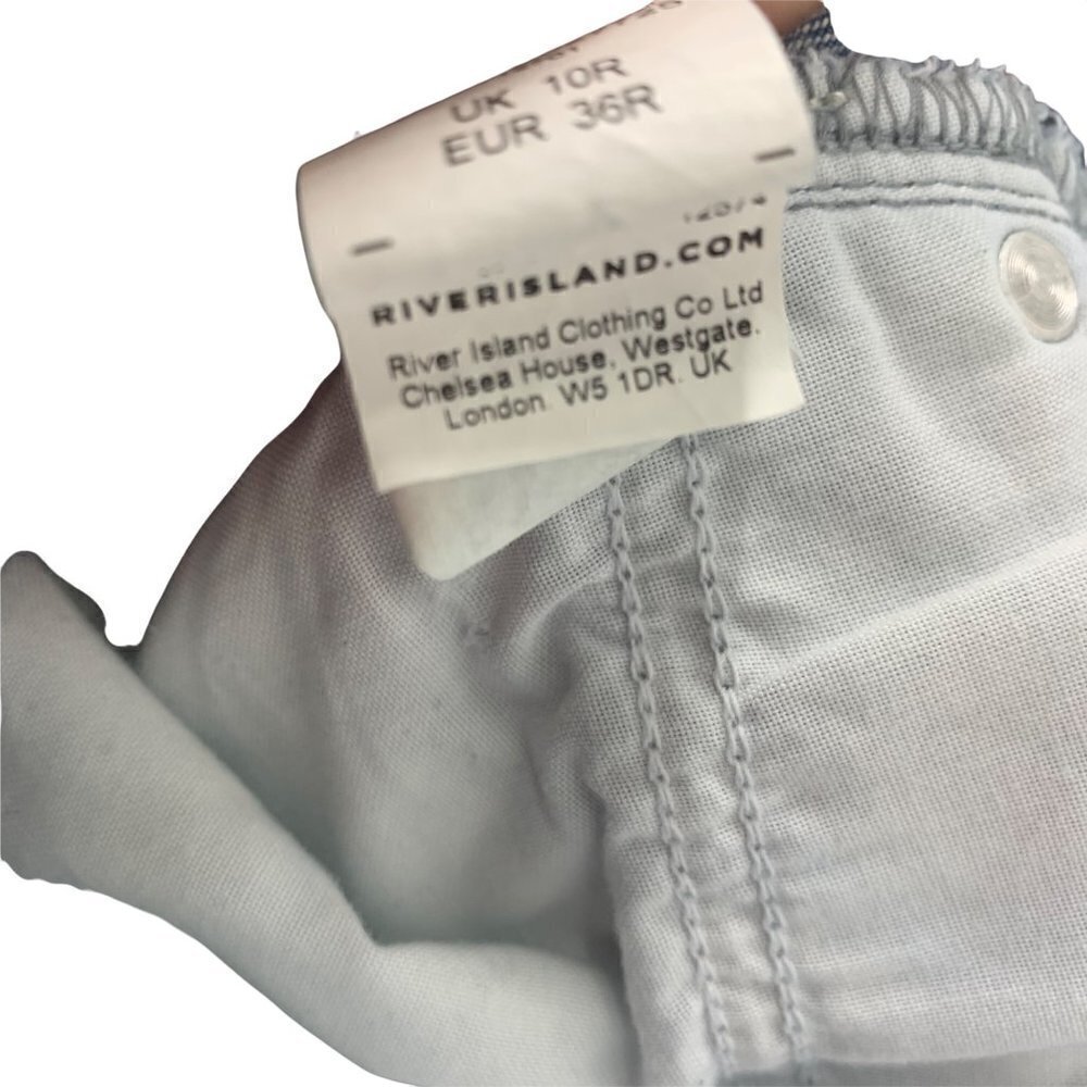 * River Island Bella Straight Leg Jeans UK 10 Frayed Hem Medium Wash - Picture 10 of 16